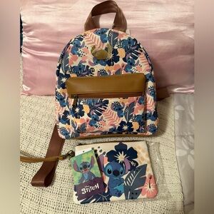 Disney lilo and stitch mini backpack and zipper pouch w/ bonus mystery pin